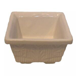 Leaf Pattern Haegar Plater White Square Dish Trinket USA 604 5" x 5" x 3.5"